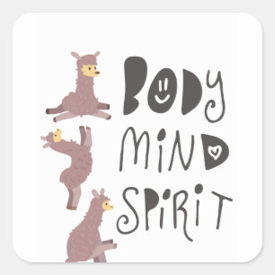 Pegatina Cuadrada Llamas de Yoga