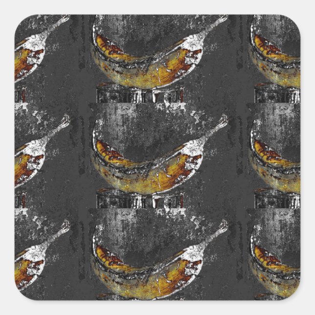 Pegatina Cuadrada llano de plátano (Anverso)