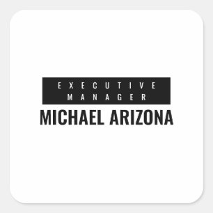 Pegatina Cuadrada Llanto simple Minimalista blanco y negro