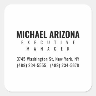 Pegatina Cuadrada Llanto simple Minimalista blanco y negro