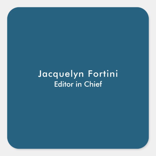 Pegatina Cuadrada Llanura azul oceánica elegante Minimalista moderno (Anverso)