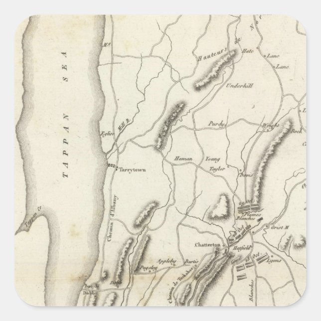 Pegatina Cuadrada Llanuras y armas blancas (Anverso)