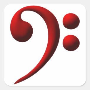 Pegatina Cuadrada llave de bajo bass clef