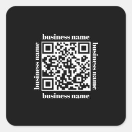Pegatina Cuadrada llavero de negocio con código QR minimalista econó