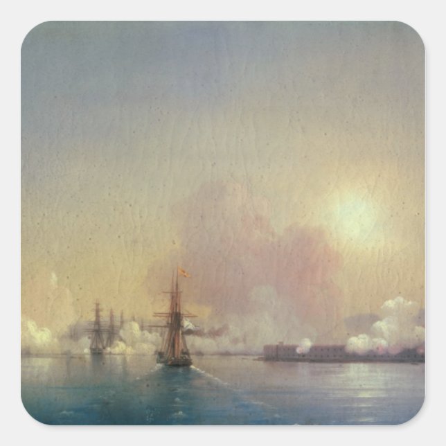 Pegatina Cuadrada Llegada a Sebastopol Bay, 1852 (Anverso)