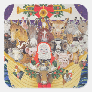 Pegatina Cuadrada Llegada de navidades