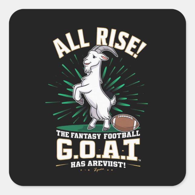 PEGATINA CUADRADA LLEGÓ EL FANTASY FOOTBALL G.O.A.T. (Anverso)