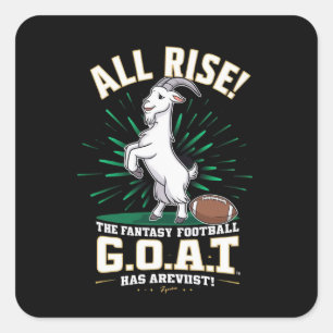 PEGATINA CUADRADA LLEGÓ EL FANTASY FOOTBALL G.O.A.T.