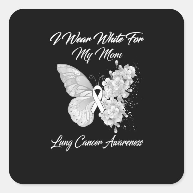 Pegatina Cuadrada Llevo Blanco Para Mi Mamá La Conciencia Sobre El C (Anverso)