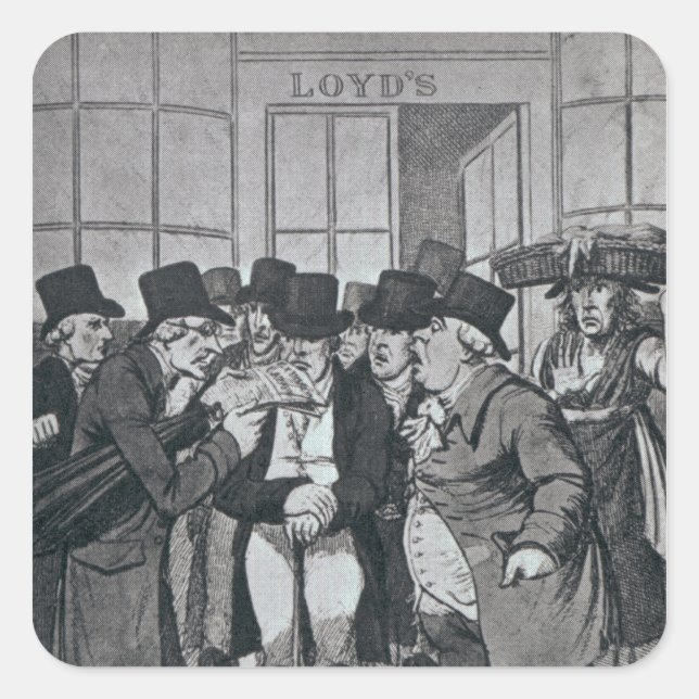 Pegatina Cuadrada Lloyds de Londres (Anverso)