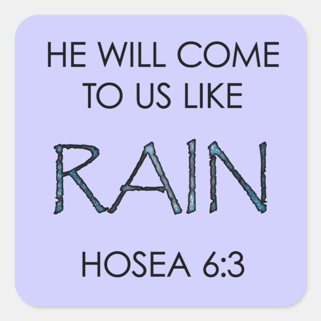 Pegatina Cuadrada Lluvia (Anverso)