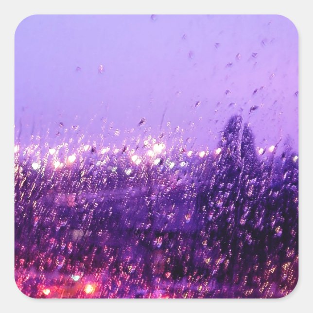 Pegatina Cuadrada Lluvia contra mí (Anverso)