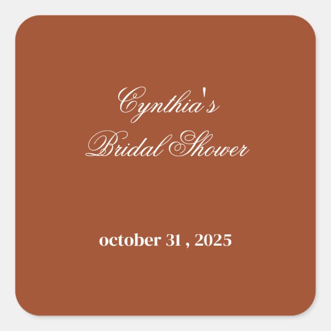 Pegatina Cuadrada Lluvia de Amor en Otoño Romance Floral Despedida d (Anverso)