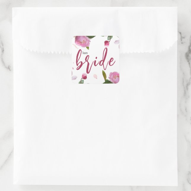 Pegatina Cuadrada Lluvia de Novia Multi Floral (Bolso)