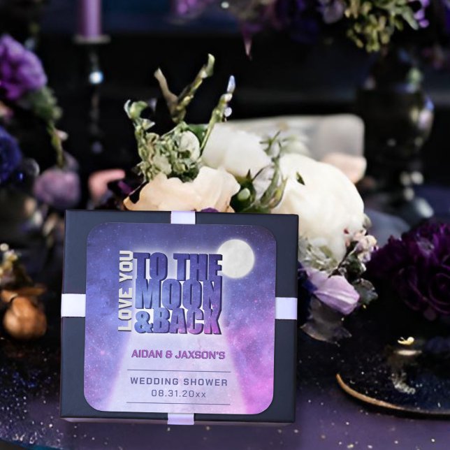 Pegatina Cuadrada Lluvia de Regalos de Boda bajo el Cielo Celeste No (Subido por el creador)