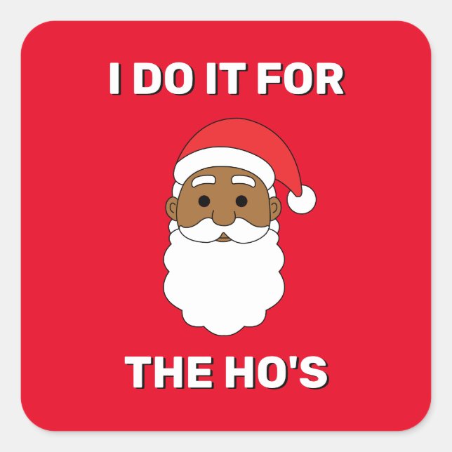 Pegatina Cuadrada Lo hago por la Santa Roja afroamericana de Ho (Anverso)