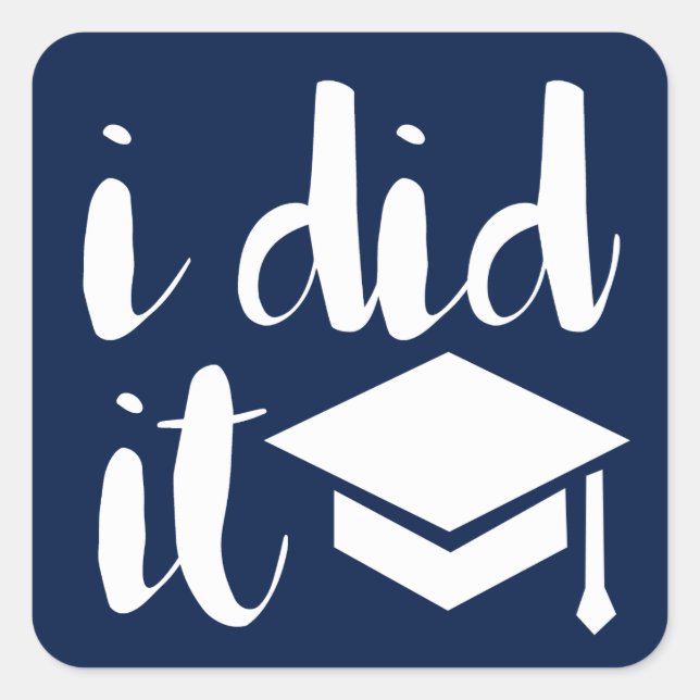 Pegatina Cuadrada lo hice (Anverso)