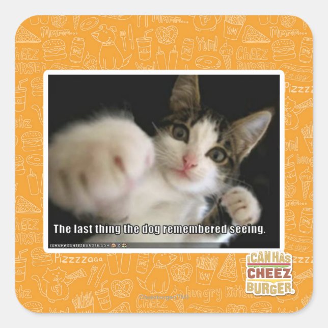 Pegatina Cuadrada Lo último (Anverso)