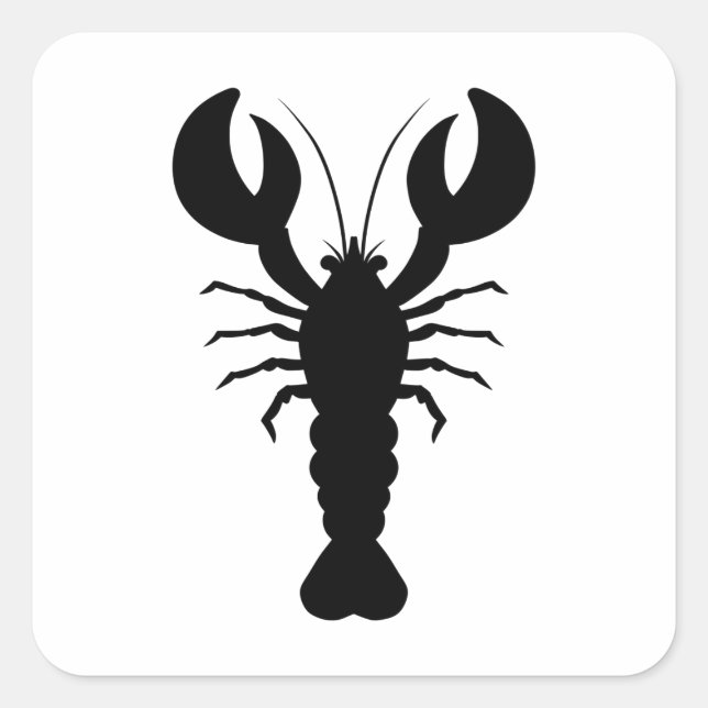 Pegatina Cuadrada Lobster Silhouette (Anverso)