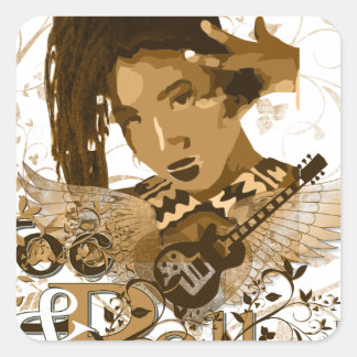 Pegatina Cuadrada Loc y Roll