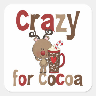Pegatina Cuadrada Loco Para El Cacao