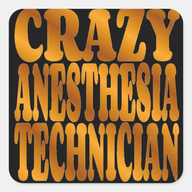 Pegatina Cuadrada Loco técnico de anestesia en oro (Anverso)