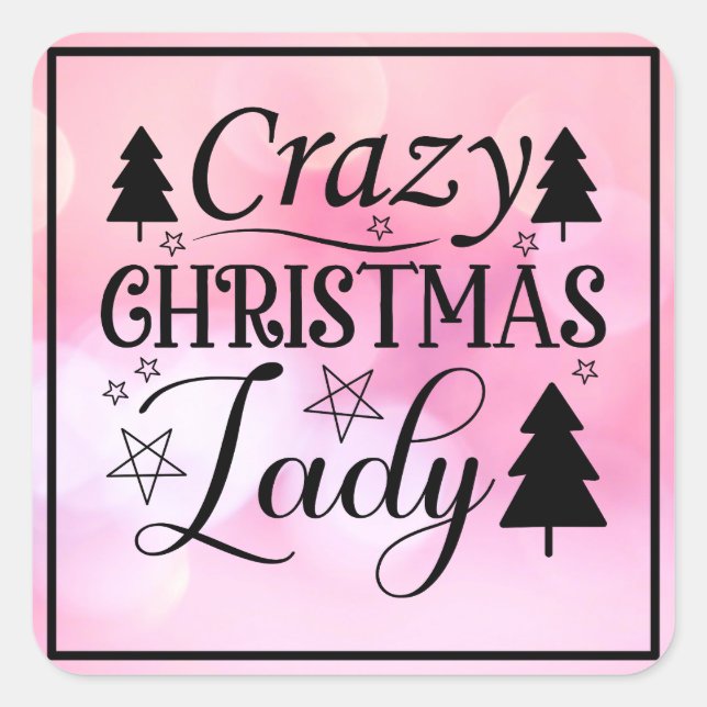 Pegatina Cuadrada Locos Navidades Lady-45322 (Anverso)