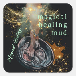 Pegatina Cuadrada lodo mágico de curación para caballos