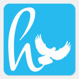 Pegatina Cuadrada Logo azul cielo de la Universidad del Cielo