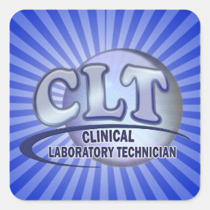 Pegatina Cuadrada LOGO CLT FunBlue - TÉCNICO CLÍNICO DE LABORATORIO