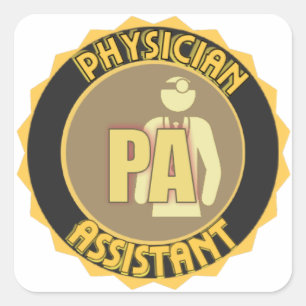 PEGATINA CUADRADA LOGO DE AYUDANTE MÉDICO DE LA PA