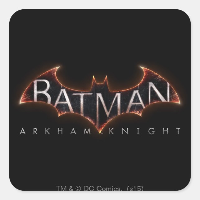 Pegatina Cuadrada Logo de Batman Arkham Knight (Anverso)