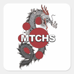 Pegatina Cuadrada Logo de Dragon de MTCHS