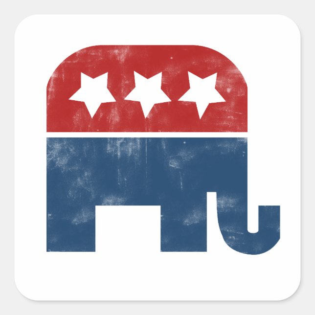 Pegatina Cuadrada Logo de GOP de época (Anverso)