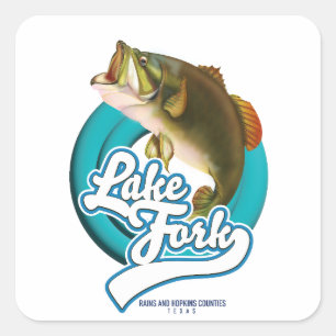 Pegatina Cuadrada Logo de Lake Fork Texas Fishing.