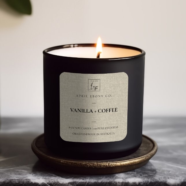 PEGATINA CUADRADA LOGO DE LÍNEA BEIGE RÚSTICA MÍNIMA SIMPLE Y ELEGAN (Subido por el creador)