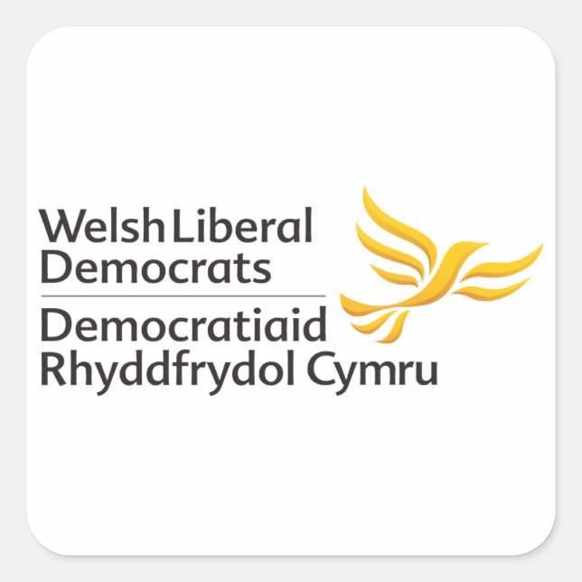 Pegatina Cuadrada Logo de los liberales demócratas galeses - Cymru (Anverso)