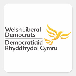 Pegatina Cuadrada Logo de los liberales demócratas galeses - Cymru