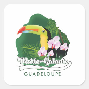 Pegatina Cuadrada Logo de Marie Galante Guadeloupe