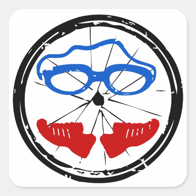 Pegatina Cuadrada Logo de Triathlon Freak (Anverso)