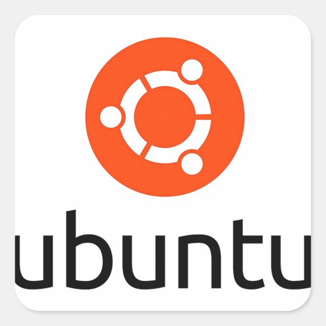Pegatina Cuadrada Logo de Ubuntu Linux (Anverso)