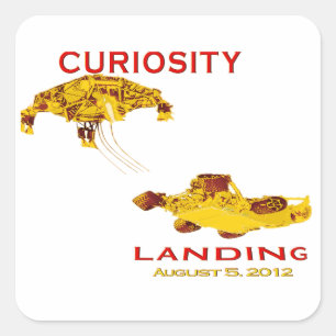 Pegatina Cuadrada Logo del equipo de Curiosity Rover Landing (EDL)
