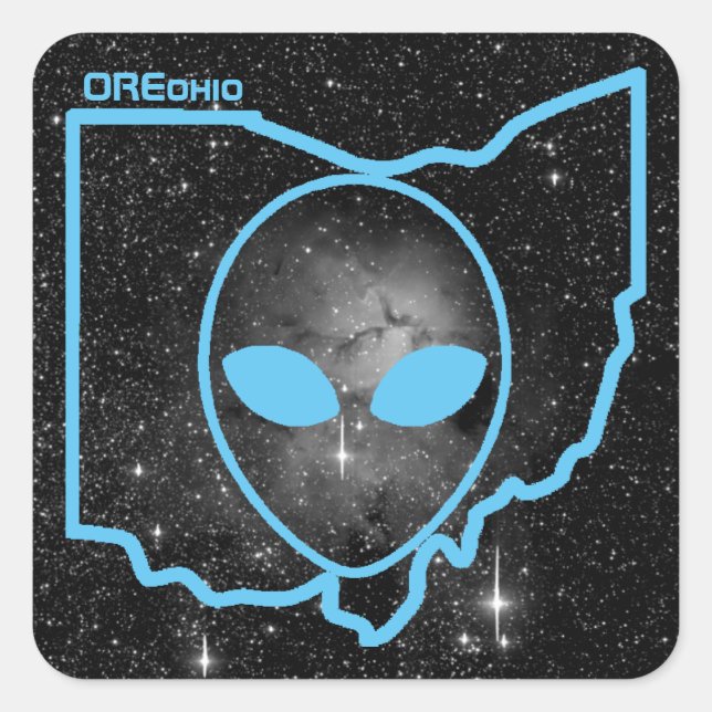 Pegatina Cuadrada Logo del espacio OREohio (Anverso)