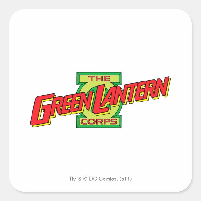 Pegatina Cuadrada Logo del Green Lantern Corps (Anverso)