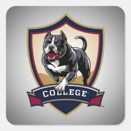 Pegatina Cuadrada Logo del PitBull College