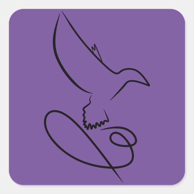 Pegatina Cuadrada logo-diseño-falco-vector (Anverso)