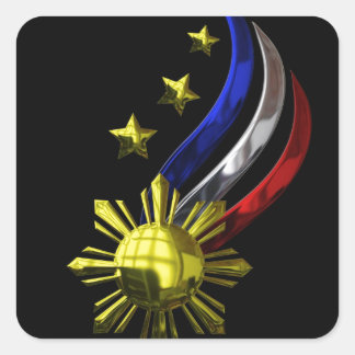 Pegatina Cuadrada Logo Filipino Original. ¡Mabuhay Pilipinas!