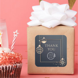 Pegatina Cuadrada Logo Gracias a los Navidades Vacaciones Corporativ