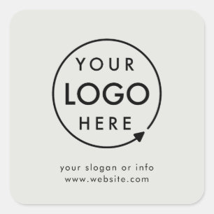 Pegatina Cuadrada Logo gris   Business Corporate Modern Professional