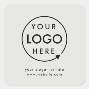 Pegatina Cuadrada Logo gris   Business Corporate Modern Professional